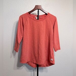 Toad&Co Organic Cotton/Tencel Blend 3/4 Sleeve Rust Scoop Neck Top - Women’s XS